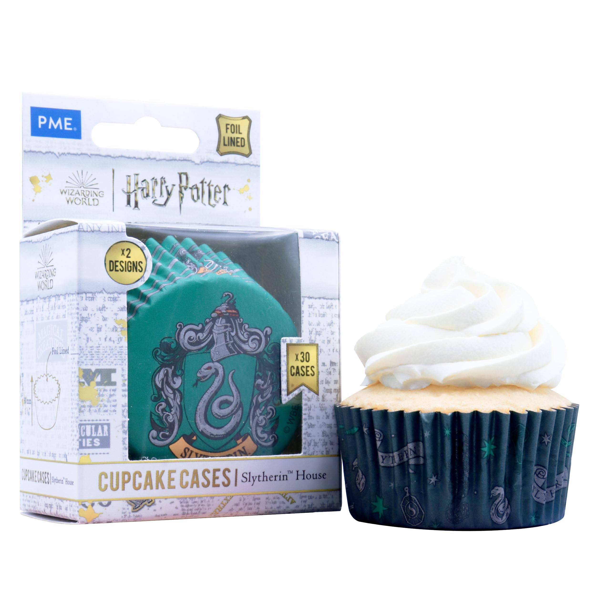 PME Harry Potter Foil-Lined Cupcake Cases, Pack of 30, Slytherin