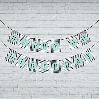 Personalised age happy birthday banner, garland. Personalised birthday bunting. Any age. 30th, 40th, 50th, 60th, 70th, 80th, 90th, 100th birthday.