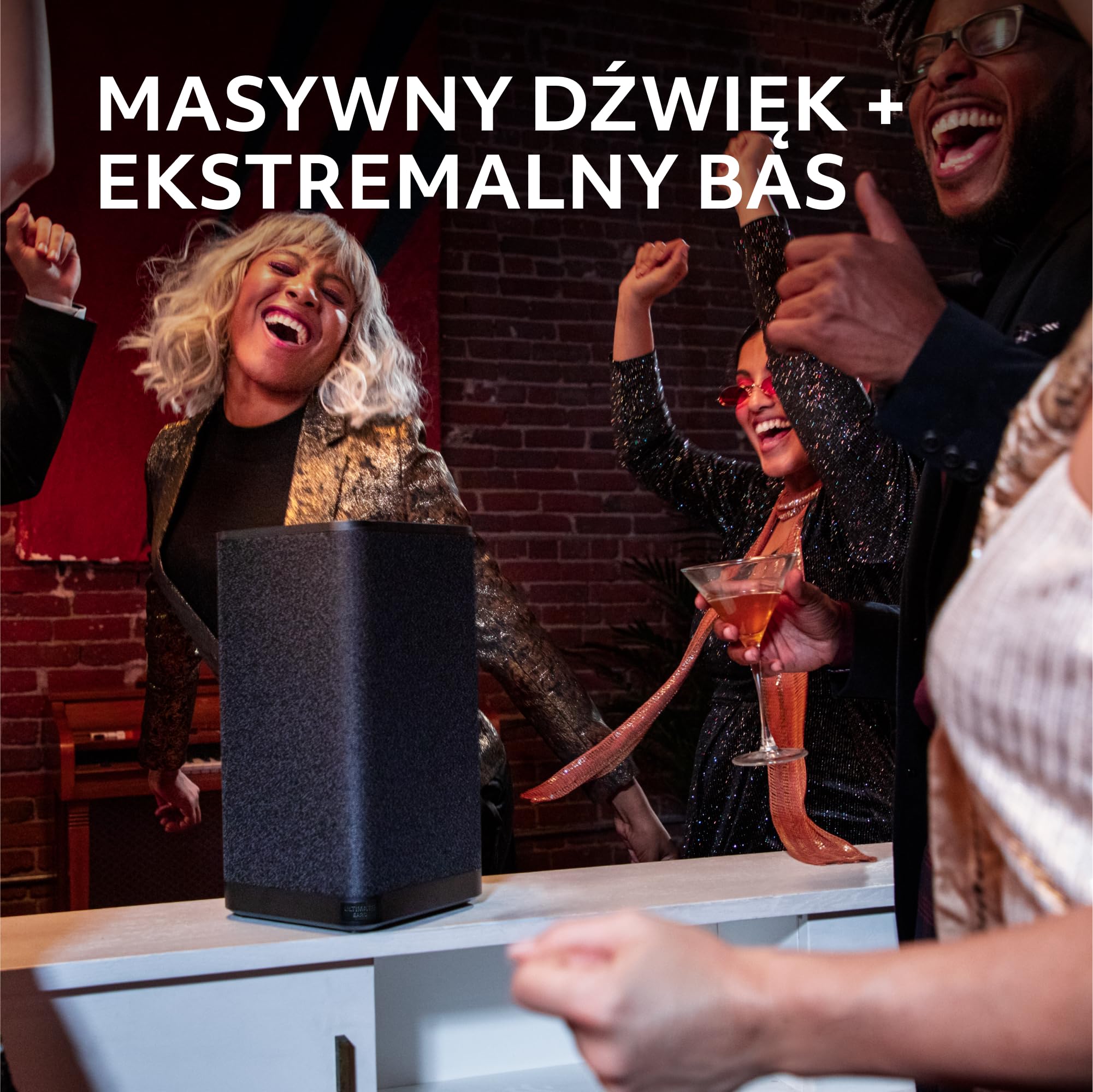 ULTIMATE EARS HYPERBOOM, przenośny bezprzewodowy głośnik Bluetooth, głośny głośnik, głęboki bas, wodoodporny zgodnie z IPX4, zasięg 45 m, czarny
