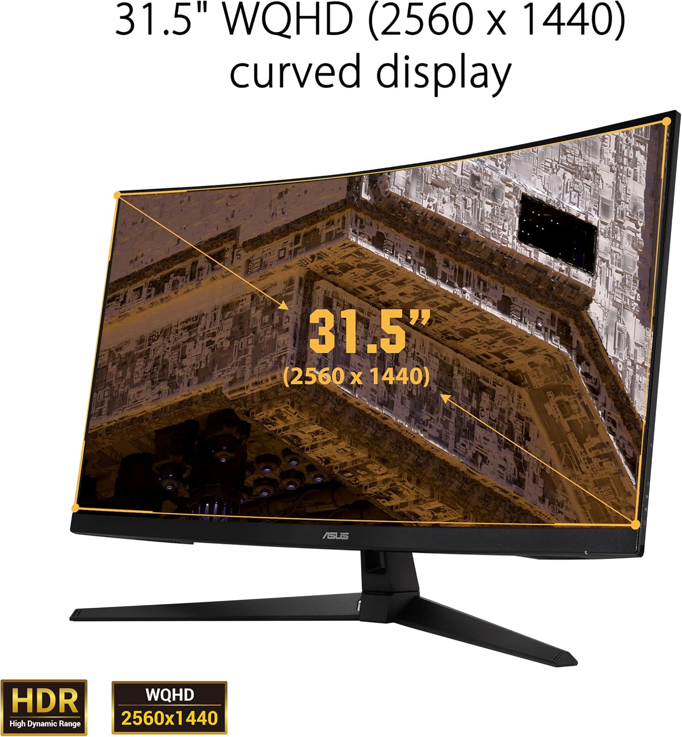 Asus Tuf Gaming Vg32Vq1Br Curved Gaming Monitor 31.5 Inch Wqhd, 2560 X 1440, 165 Hz (Above 144Hz), Nero, 9.58 X 27.94 X 19.96 Cm Asus Tuf Gaming Vg32Vq1Br Curved Gaming Monitor 31.5 Inch Wqhd, 2560 X 1440, 165 Hz (Above 144Hz), Nero, 9.58 X 27.94 X 19.96 Cm