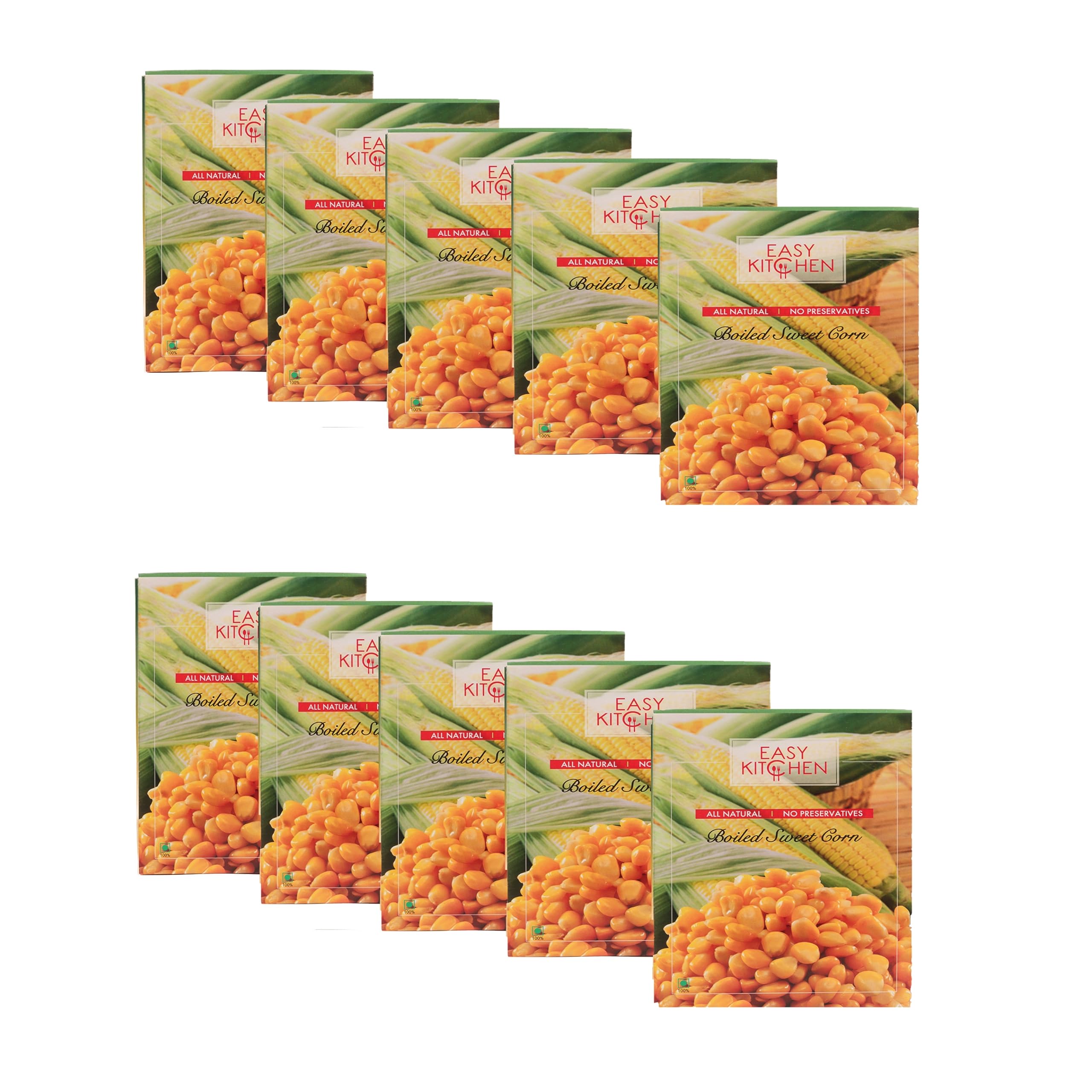 Easy Kitchen Ready To Eat/Ready To Cook Boiled American Sweet Corn With No Preservatives & No Gluten I All Natural I No Artificial Colors Or Flavouring (Pack Of 10 X 325 Gm)