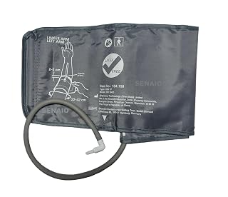 Extra Long XXL Size Adult Blood Pressure Cuff (22-42 cm) - Compatible with Branded Machines (May need to use old cuff connector) by indiamedicart dot com
