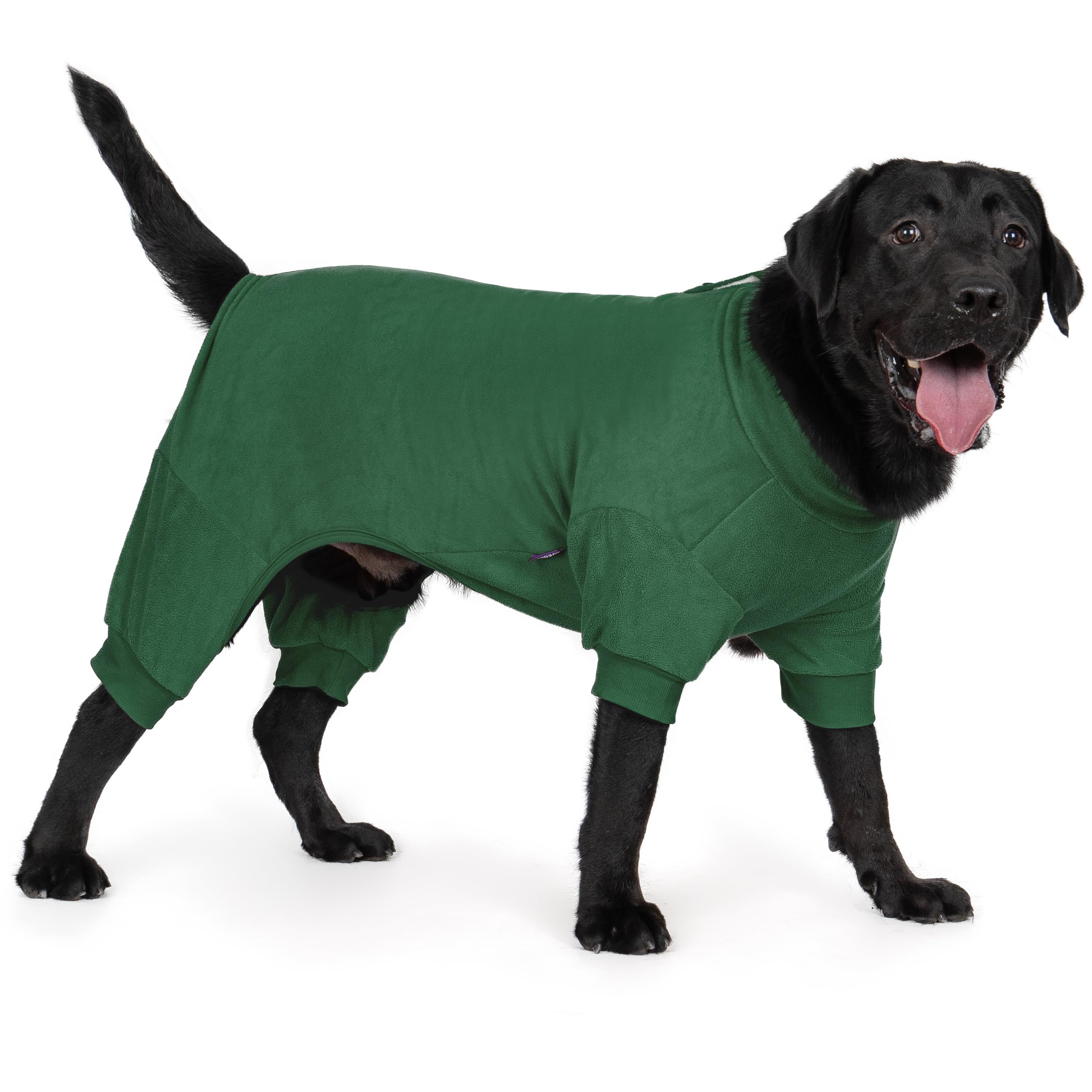 cyeollo Pijamas para perros XXXL, abrigo de forro polar elástico para perros de tamaño grande, overol cálido para perros, ropa suave para clima frío, verde, XXXL
