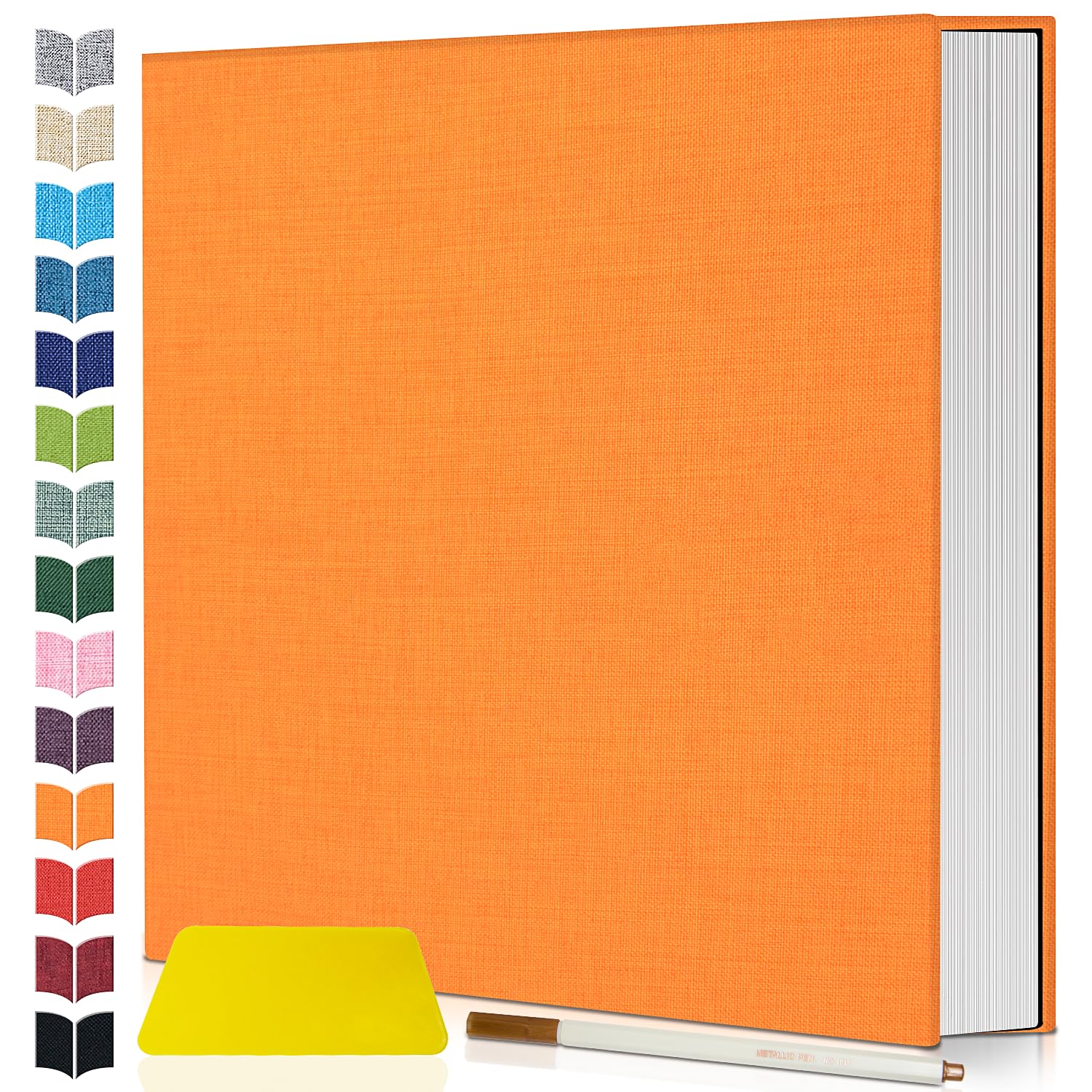 Artfeel Photo Album Self Adhesive Scrapbook,Large Photo Book for 4x6,5x7,8x10 Pictures,DIY Album for Baby Wedding Family Travel Birthday,with Metallic Pen and Scraper