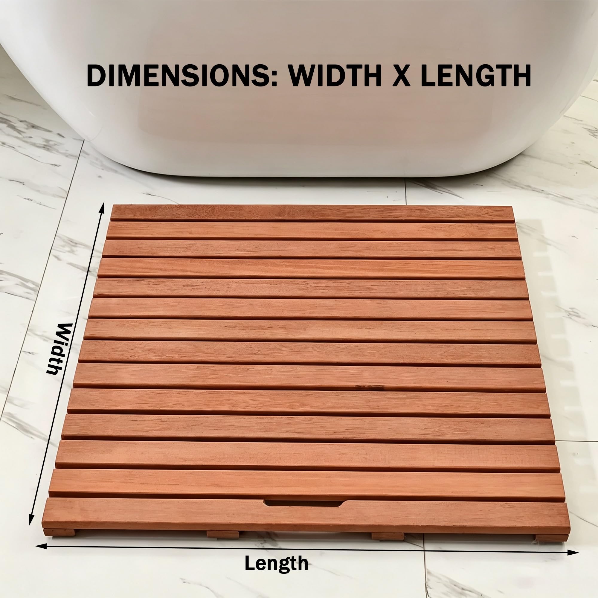 Alfombra De Madera Antideslizante para Baño (Uso En Interiores Y Exteriores)
