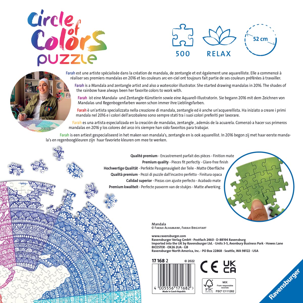 Puzzle 500 Piezas Stitch Puzzle Ravensburger 500 Piezas Animales - 52x52cm Adultos Y Niños +14 | Diversión Y Concentración Puzzles 500 Piezas Niños