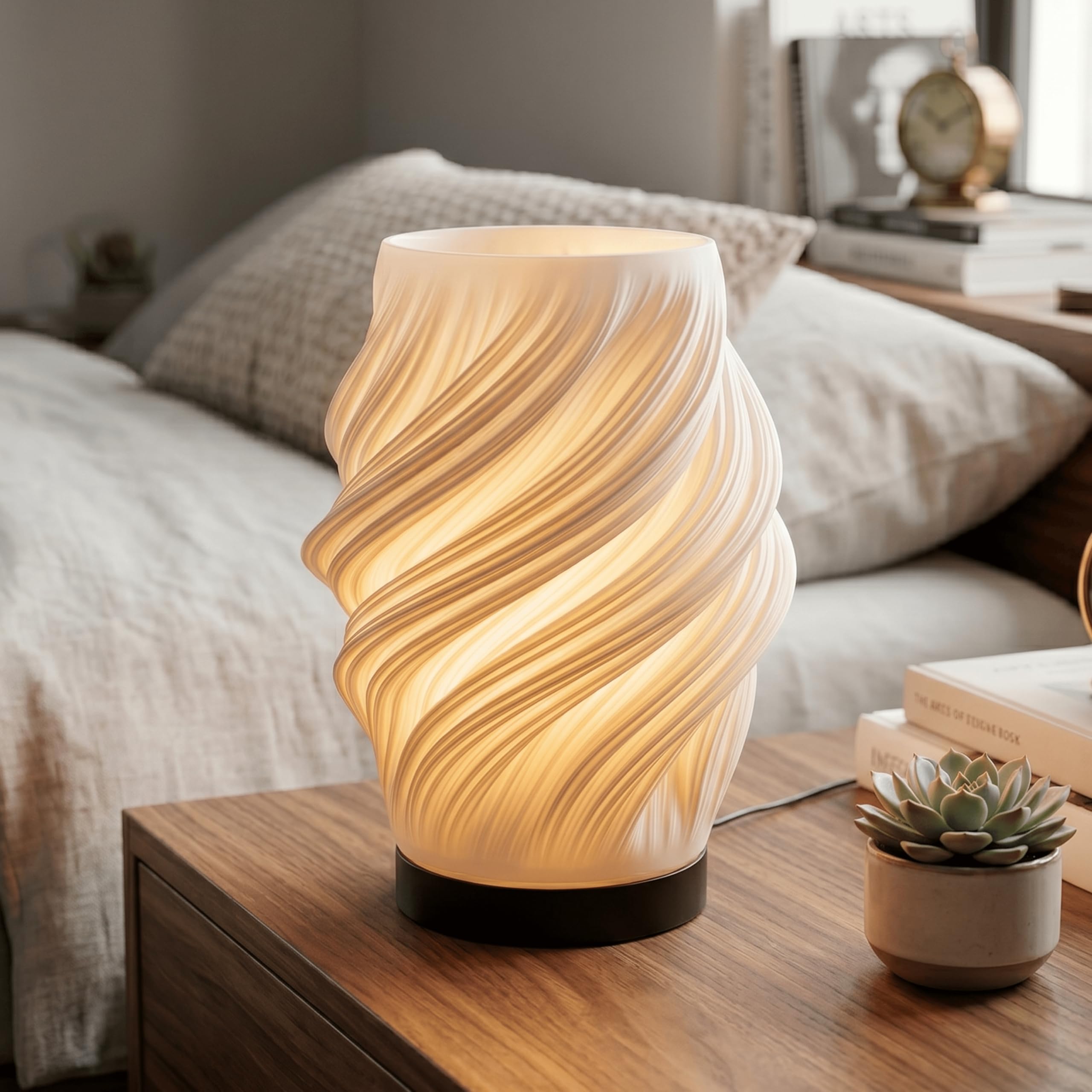 FLUIDWIZE Star Twist Lamp With White Warm Light for Bedroom, Living Room or Office | Bulb Included | Modern Table Lamp, Bedside Night Light-image-2