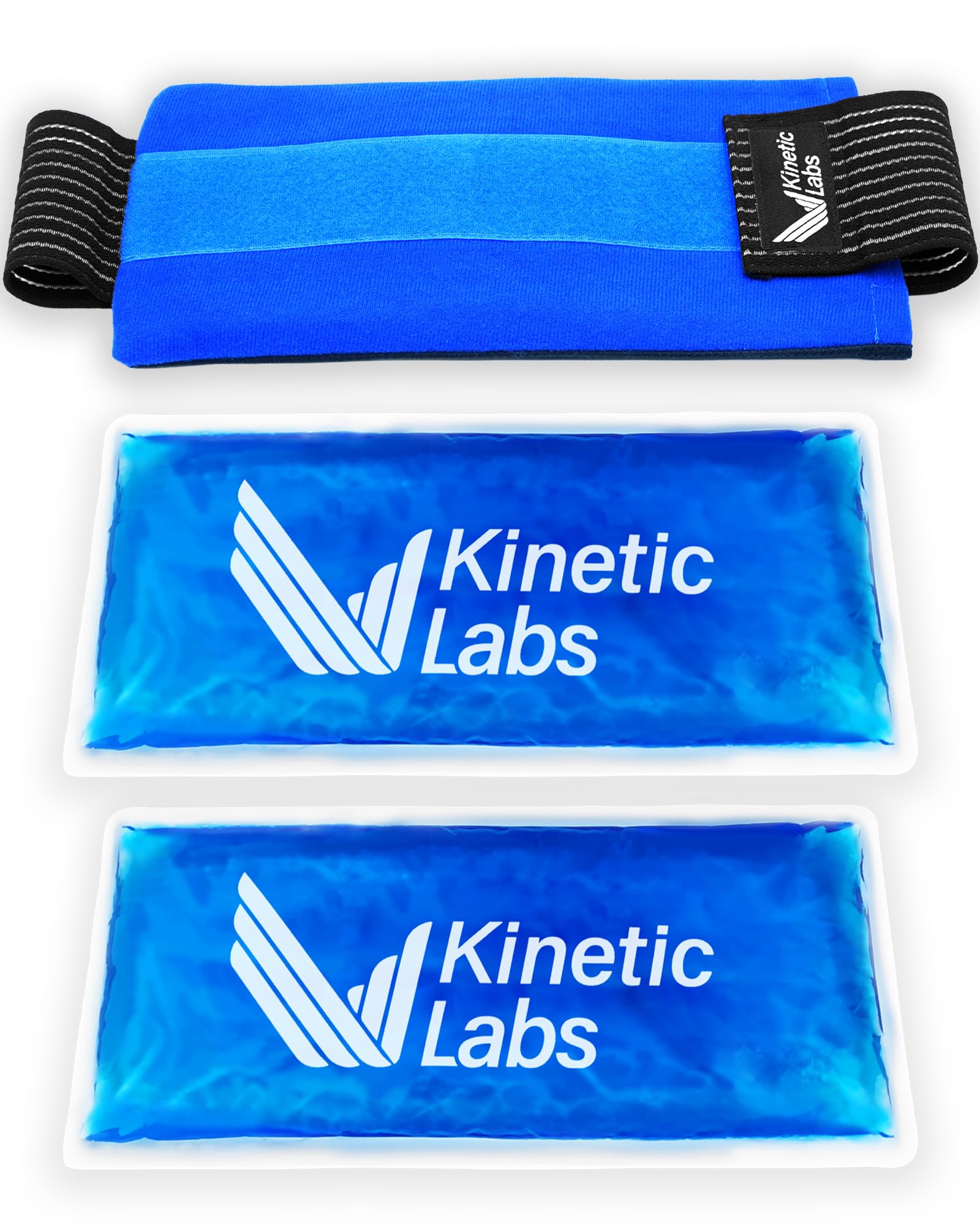 Reusable Ice Pack Wrap by Kinetic Labs - Gel Ice Pack Wrap - Ice Packs for Injuries Reusable (Large with Extra Gel Pack)