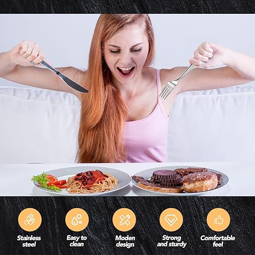 Miniatura 6 de Bokon Juego de 200 tenedores de cena a granel de 6.9 pulgadas, cubiertos de acero inoxidable duraderos, juego de tenedores de mesa para el hogar,