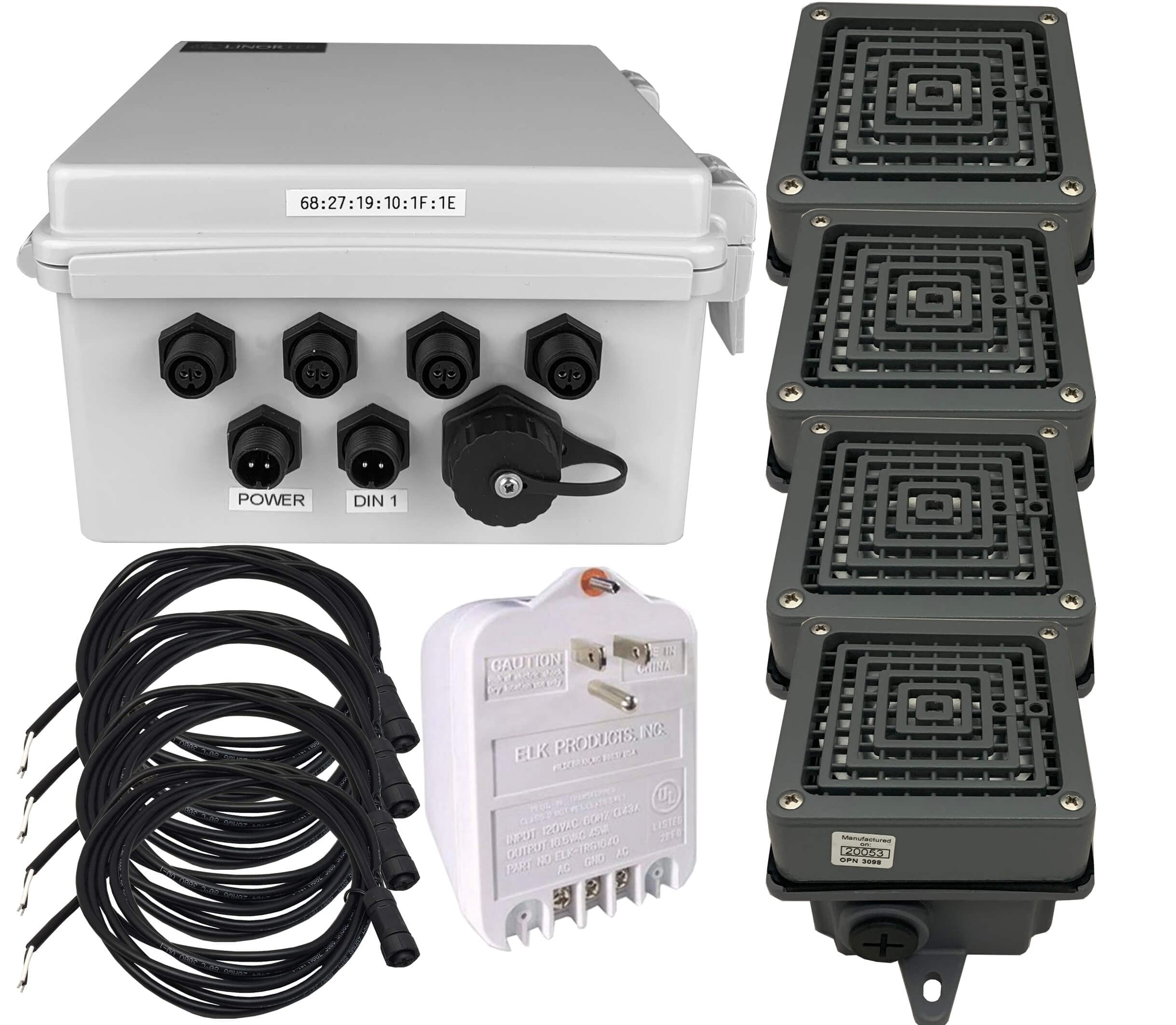 Netbell-4-4Buz IP Break Buzzer Low Voltage System with 4 Extra Loud Buzzers for up to 100K SQFT Industrial Area Lunch Break Time Alarms, Free Software, No Fees