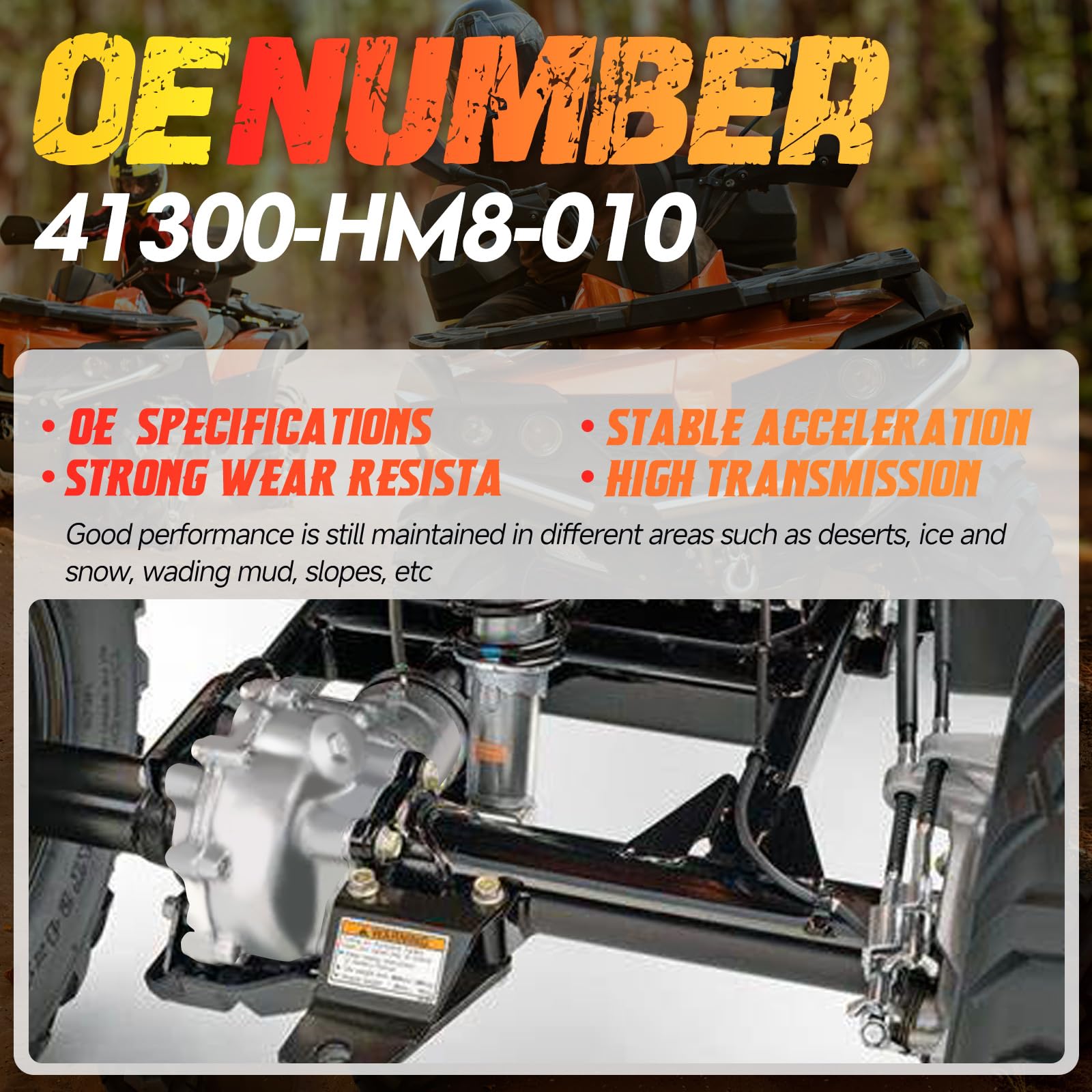 ATVMaster Rear Differential Assembly Fit for Honda TRX250 1997-2001 TRX250TE/TM Recon 250 2002-2007 41300-HM8-010 41300-HM8-000