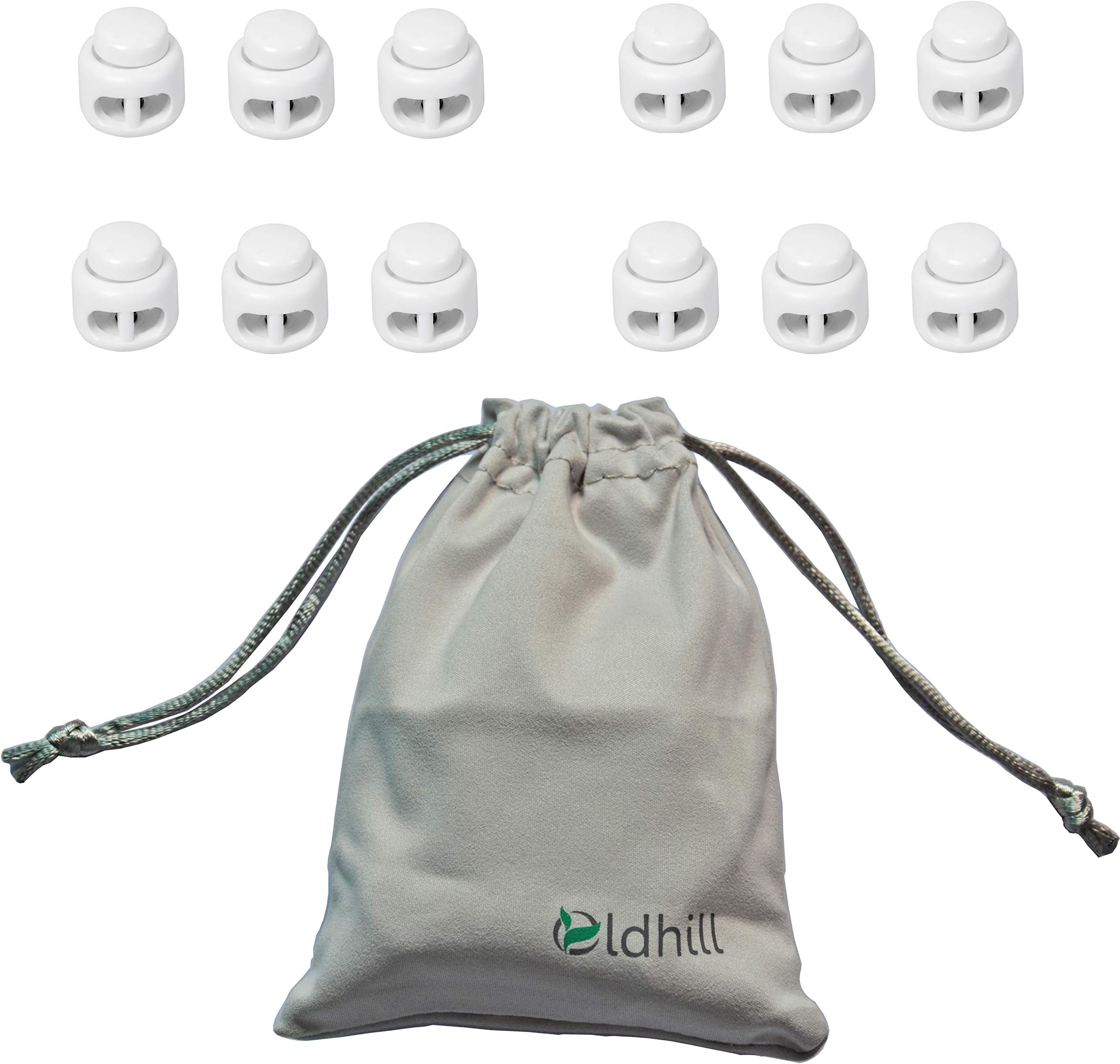 Oldhill Heavy Duty Spring-Stop Double Hole Cord Lock Drawstring Toggle - 12 Pack
