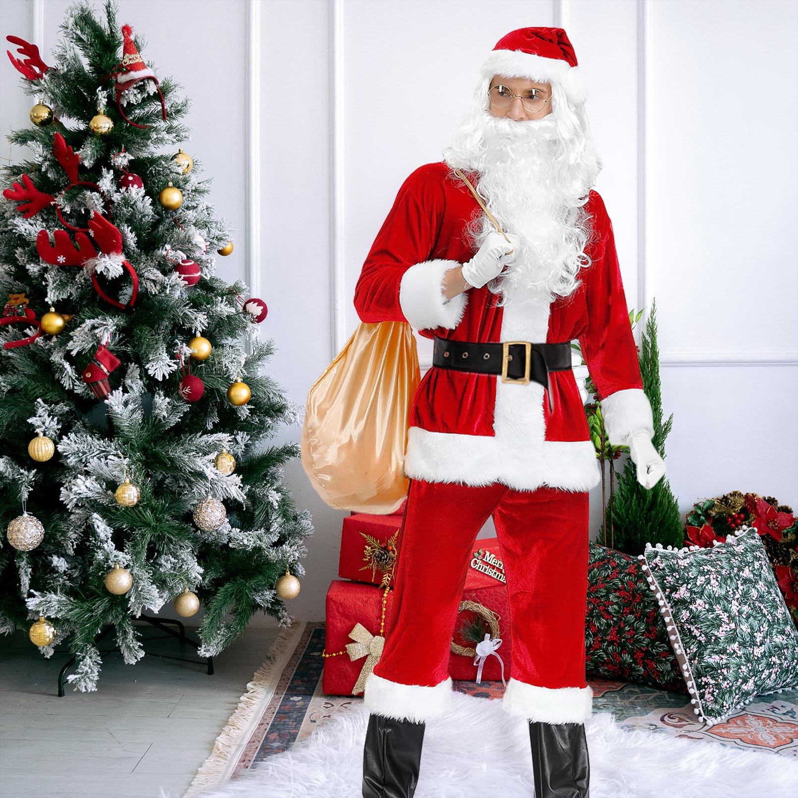 GEMVIE Kerstman Kostuum Kerstman Kostuum Kerstman Kostuum Voor Volwassenen 10 Stuks