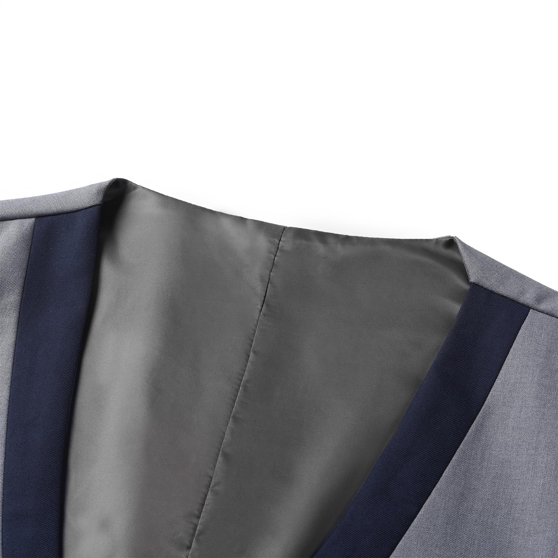 Allthemen Gilet da Uomo Gilet da Abito Doppiopetto Gilet da Uomo Western con Scollo Rotondo per Affari