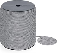 Vista 12 de Cordón de macramé de 0.197 in x 164 yardas, cuerda de macramé 100% algodón natural Cuerda de algodón trenzado de 3 hebras para colgar plantas