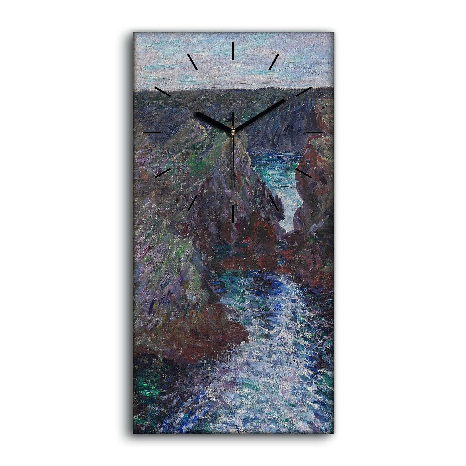 Horloge sur Toile Silencieuse Coloray 30x60 Image Port Goulphar Art Moderne