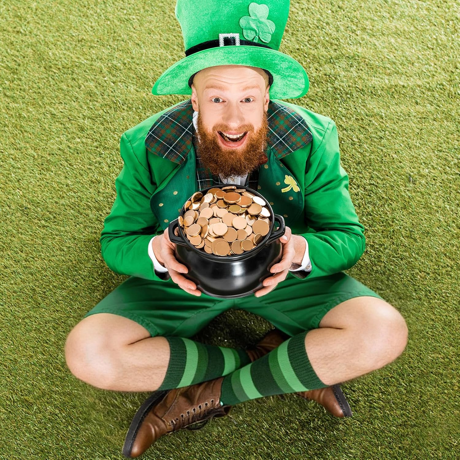 St. Patrick’s Day Socks for Men and Women 2 Pairs Green Shamrock Crew Dress Socks Black and Green Stripe Irish Novelty Socks Comfortable Holiday Gift Set - Image 8