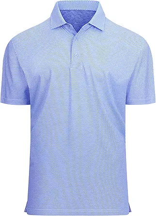 Alex Vando Mens Golf Shirt Moisture Wicking Classic Print Golf Shirts for Men