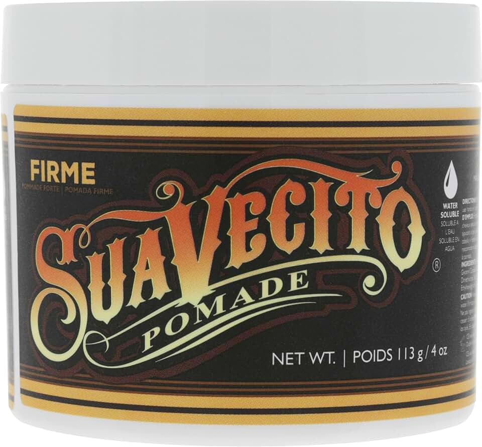 Suavecito Pomade Firme (Strong) Hold 4 oz, 1 Pack - Pomade For Men - Medium Shine Water Based Wax Like Flake Free Hair Gel - Easy To Wash Out - All Day Hold For All Hair Styles