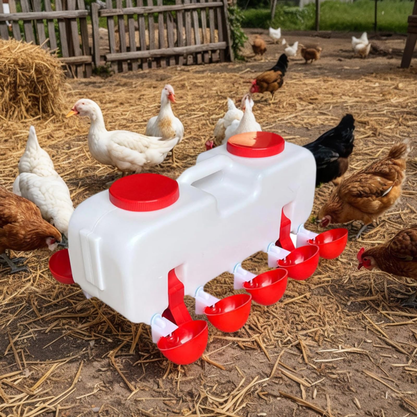 Podajnik do picia dla kurczaków 10 kg z 10 filiżankami