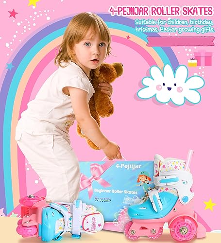 Miniatura 7 de Patines ajustables para niños y niñas con ruedas LED con flash iluminado edad 3-9 iluminación divertida equilibrio tipo tres puntos caja de regalo