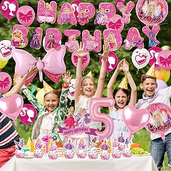 AYNKH Rosa 5. Geburtstags-Dekoration Für Mädchen – Mit Krone & Schärpe („It's My 5 Birthday“)