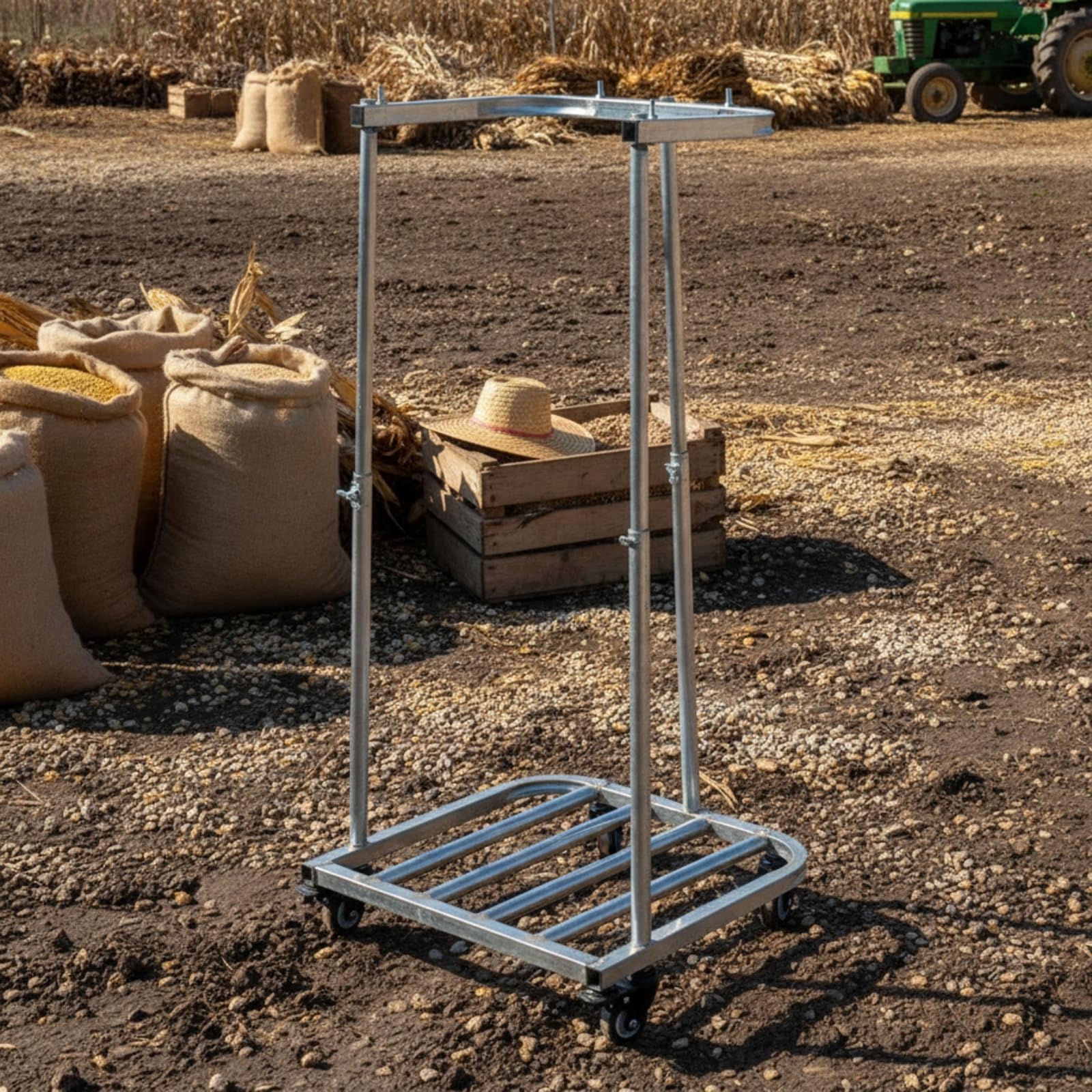 rockible Sackhalter mit Metallrahmen | Höhenverstellbarer Rahmen, freihändiges Befüllen, Sackabfüllständer, für Landwirtschaft