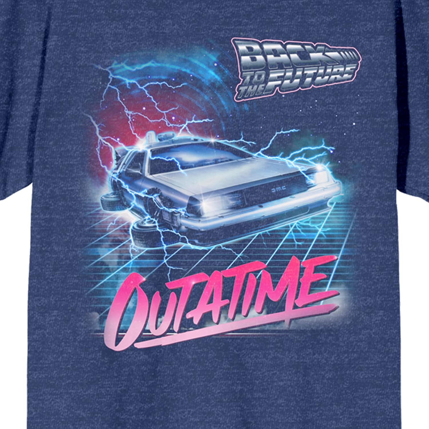 Bioworld Back to The Future Out of Time Women's Navy Heather T-Shirt