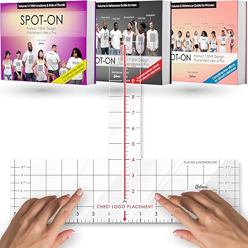 (2 tamaños para adultos) Herramienta de colocación de logotipo en el pecho izquierdo, guía de regla de camiseta, bolsillo de alineación de vinilo,
