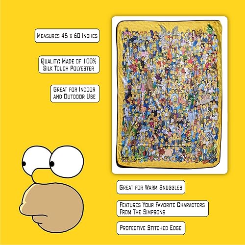 Miniatura 2 de Bazillion Dreams The Simpsons - Manta de forro polar, multicolor, tamaño único, 45 x 60 pulgadas