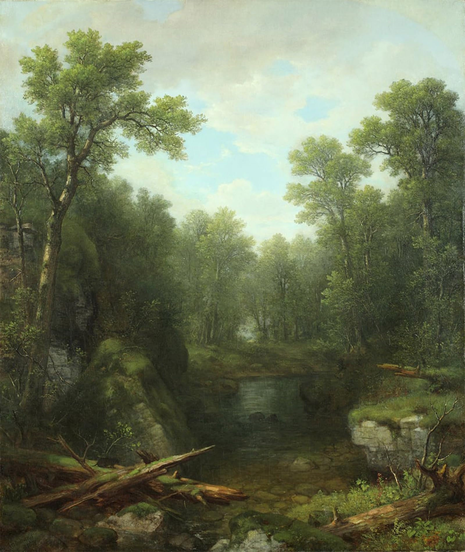 SERENDIPITP Vintage Wall Art Canvas Nordic Poster Canvas Print Picture Chapel Pond Brook Keene Flats Adirondack Mountains New York by Asher Brown Durand Wall Art Poster for Home Decor 60x90cm