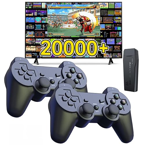 Consola de juegos retro inalámbrica 4K - Plug & Play TV Game Stick con más de 20,000 clásicos, 64 GB de almacenamiento y controladores duales de 2.4