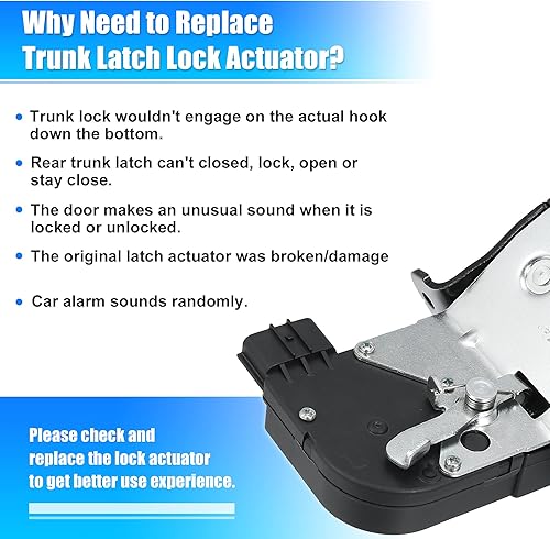 Miniatura 6 de X AUTOHAUX Actuador de bloqueo del pestillo del maletero 81230-2V000 para Hyundai Veloster 2012-2017 1.6L V4 Motor de la puerta trasera del pestillo