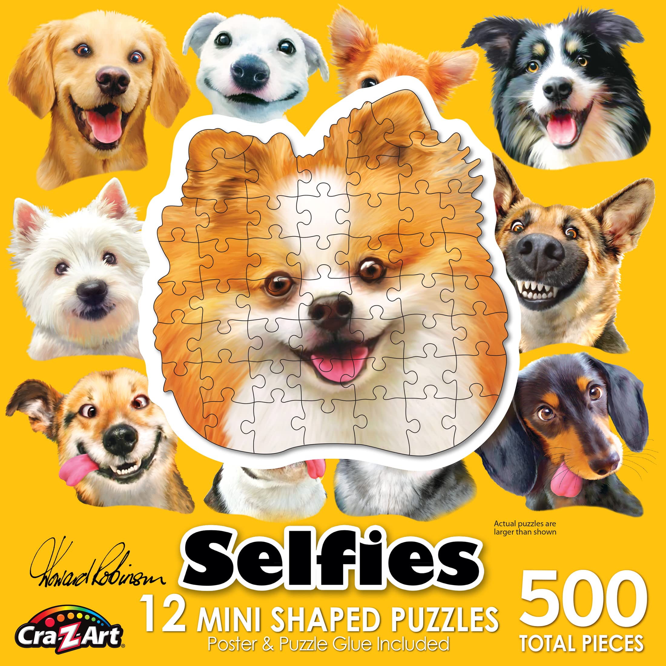 Amazon.com: RoseArt - Mini-Shaped - Dog Selfies - 500 Piece Jigsaw