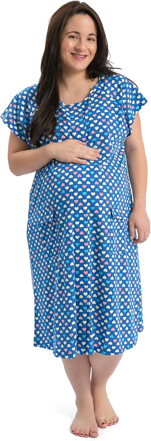 The Bravely Labor and Delivery Gown - Perfect Hospital Bag Gown for Maternity/Nursing/Labor