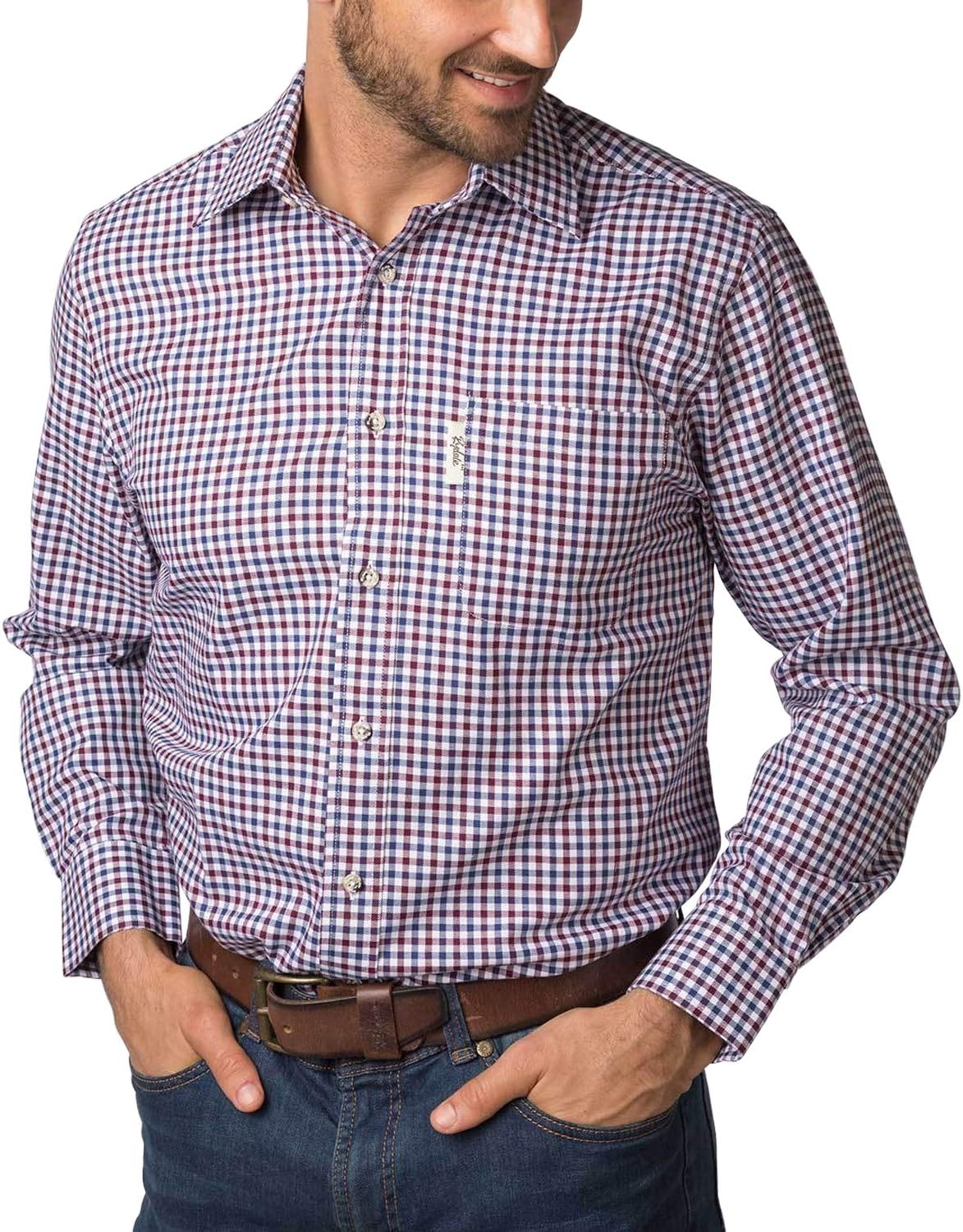 RydaleCountry Check Men's 100% Cotton Button Down Checked Outdoor Smart Casual Work Shirt