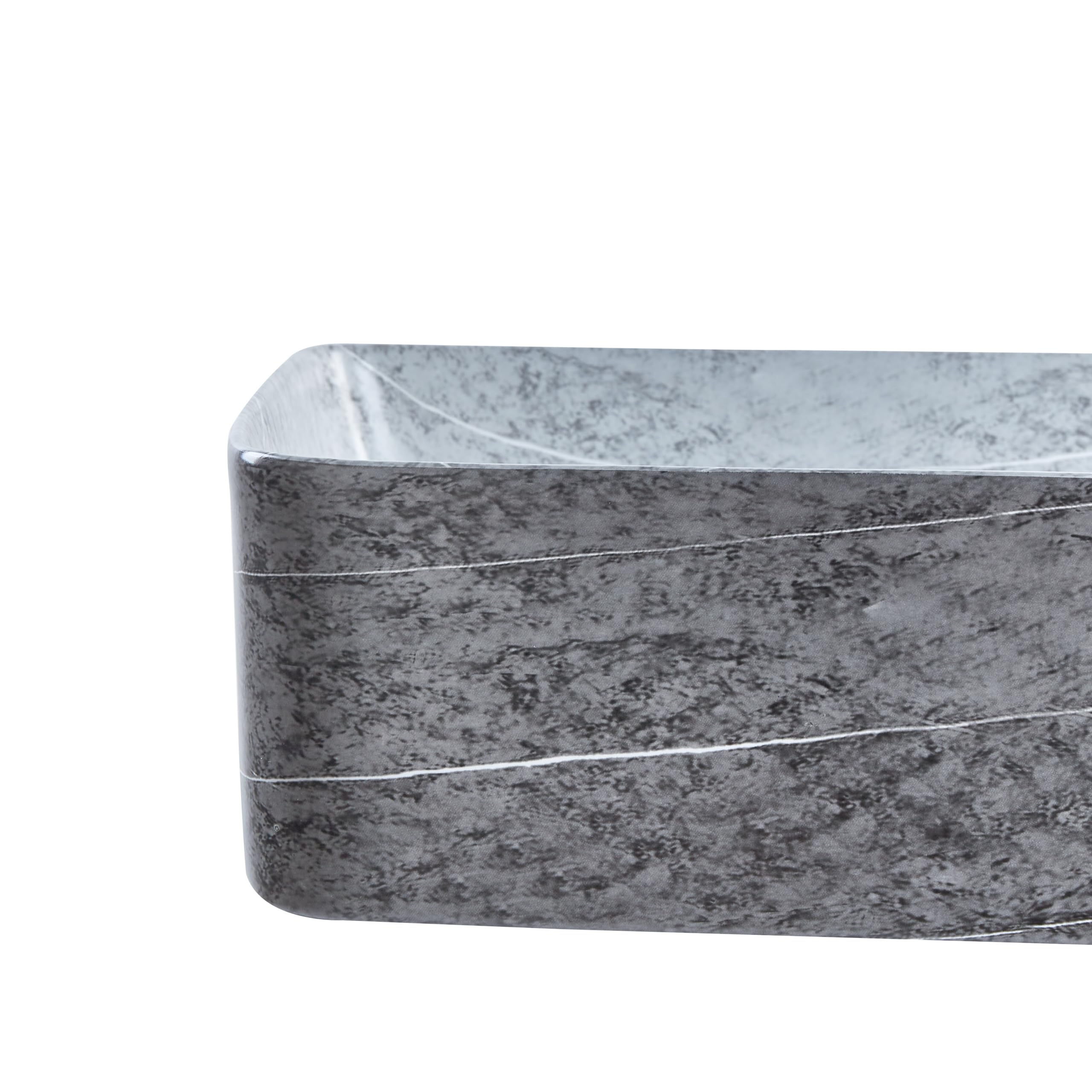 Umywalka łazienkowa nablatowa ceramiczna 61 x 35 cm styl industrialny szara Artaj
