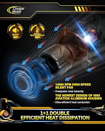 Miniatura 5 de Cougar Motor Bombillas LED H4, 9003, 18000 lúmenes, 6500 K, luz antiniebla súper brillante Plug and Play, paquete de 2