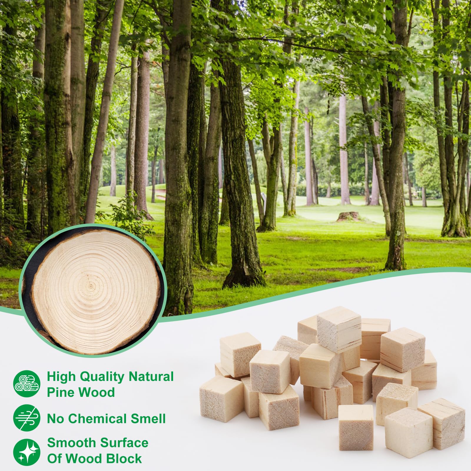 400 sztuk drewnianych kostek 10 mm drewniane kwadratowe klocki do majsterkowania, naturalne | Małe drewniane kostki, do majsterkowania, bloków drewnianych, kwadratowych, do malowania, rzemiosła, dekoracji, liczb