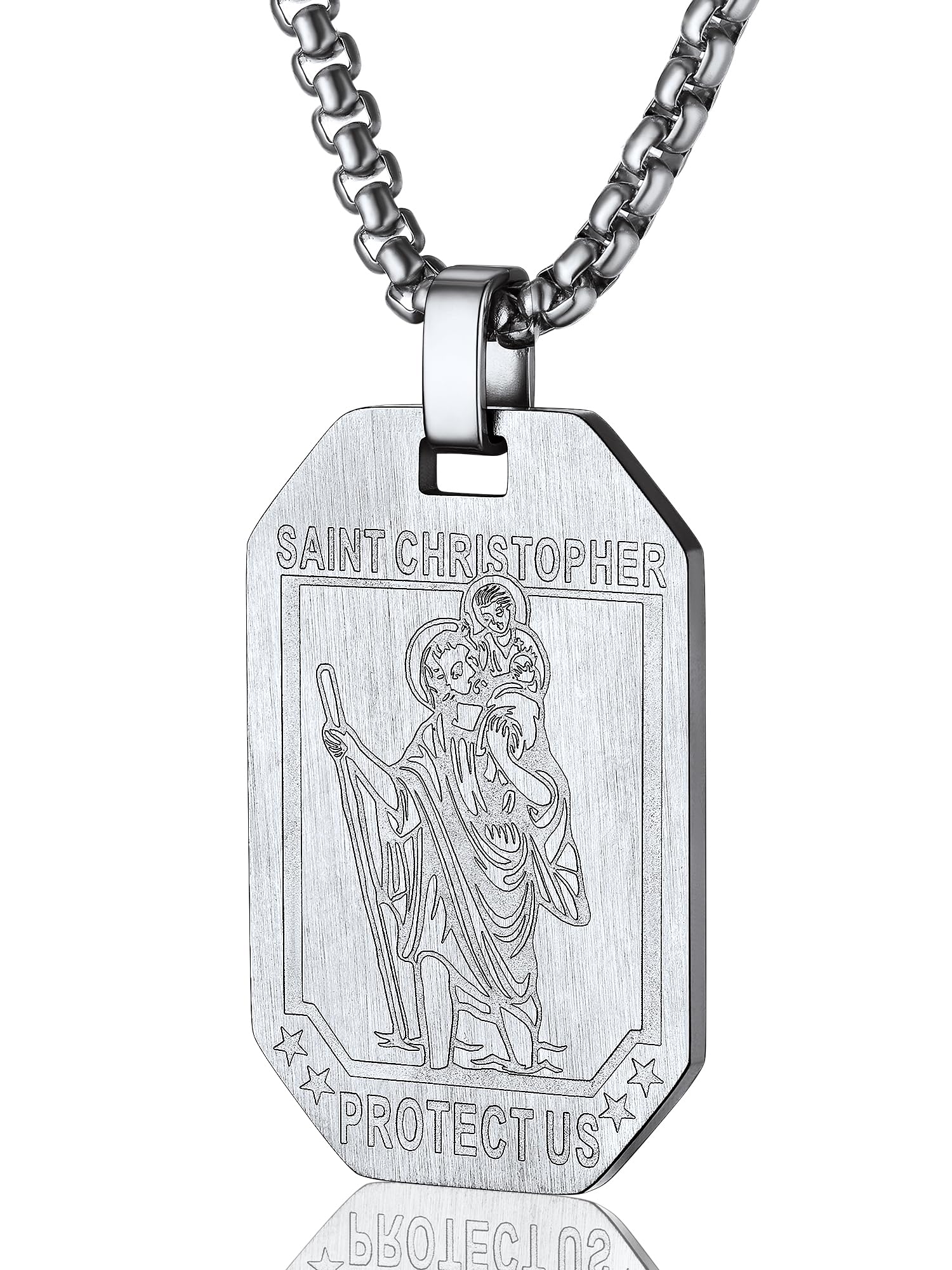 PROSTEEL St Christopher/St Benedict/St Michael Pendant Necklace for Men