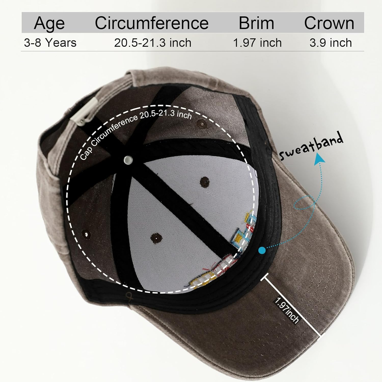 Kids Truck Hat Embroidery Excavator Baseball Caps, Adjustable Child Vehicle Cap Sun Hat for Kids Age 3-8Y - Image 4