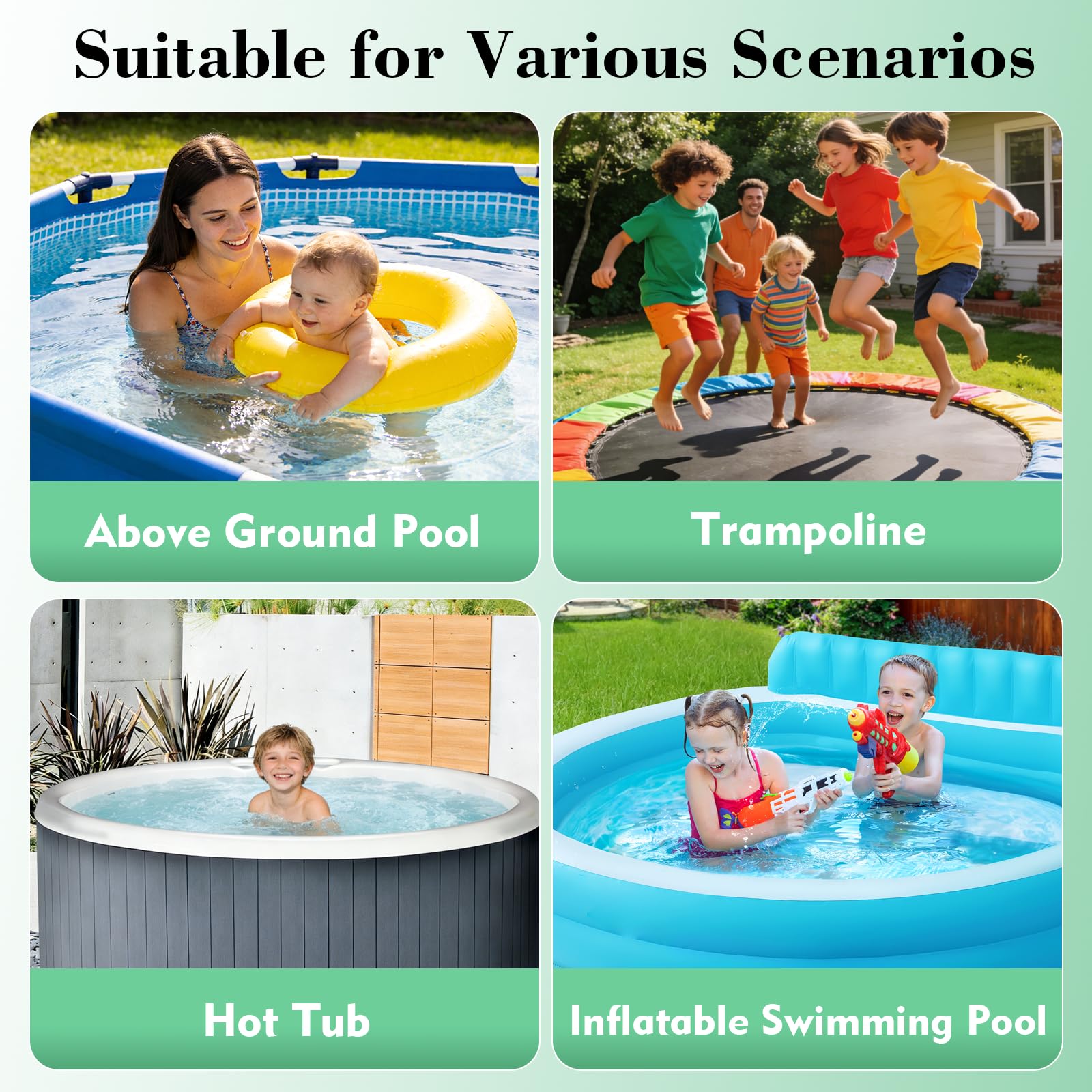 Poolabdeckung Runde Ø 365, Pool Abdeckplane Passgenau Für Ø320-360cm Pools, mit Kordelzug & Erdankern, Schwimmbadabdeckplane mit UV-Schutz,Wetterfeste,Staubdicht,Für Oberirdische Pools und Trampoline