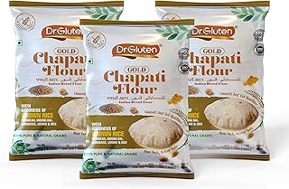 Dr. Gluten Multigrain Gold Chapati Flour with Millets & Brown Rice Pack of-3(1kg Each) | Gluten Free & Wheat Free Atta | Rich in Fibre,Nutrients & Antioxidant | Versatile for Healthier Baking,Cooking