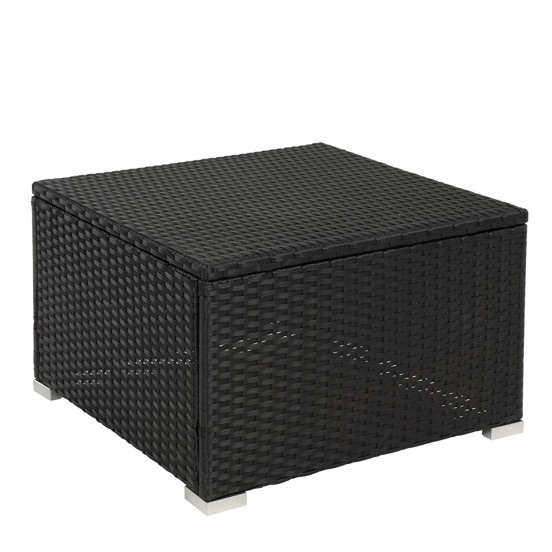ESTEXO Rattan Lounge Sitzgruppe Polyrattan Gartenmöbel Set Couch 3-Sitzer Rattanmöbel Sofa Set Essgruppe Gartenset Balkon-Set (Schwarz)