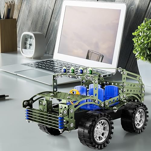 Miniatura 3 de Lucky Doug Juego de construcción de juguetes modelo de camión - Proyecto STEM para niños de 8 a 12 años, kits de modelo de auto de ensamblaje para