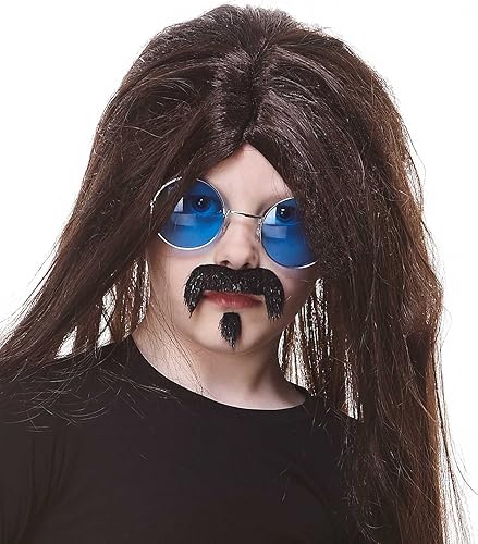 Miniatura 4 de Mustaches Bigote falso autoadhesivo Zappa y barba para niños novedad pelo facial pequeño y sintético accesorio de disfraz para niños color negro