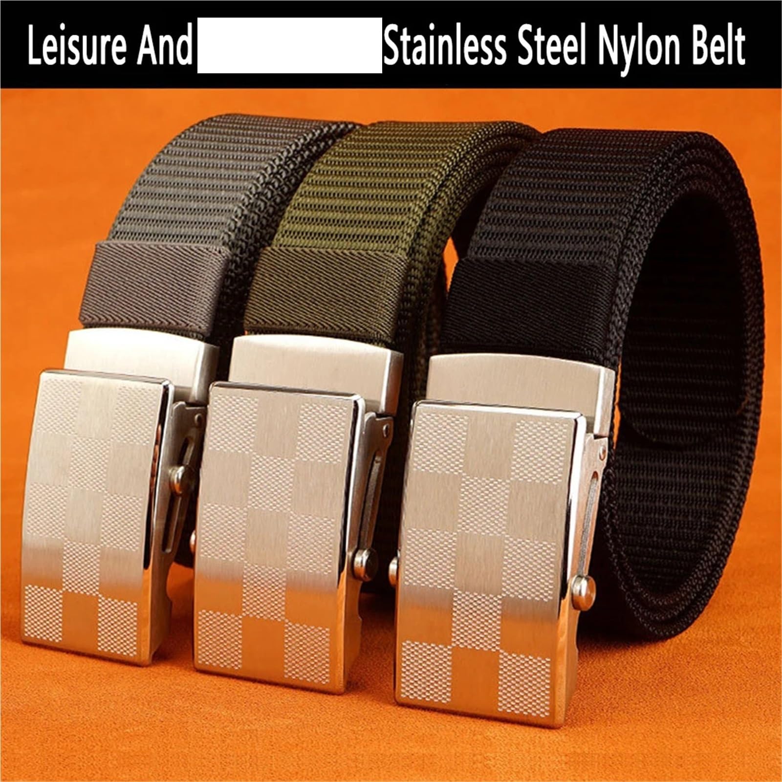 1 pezzo di nylon casual con fibbia in acciaio inossidabile cintura regolabile da uomo viaggio all'aperto cinture in vita vintage for jeans Per Uomo