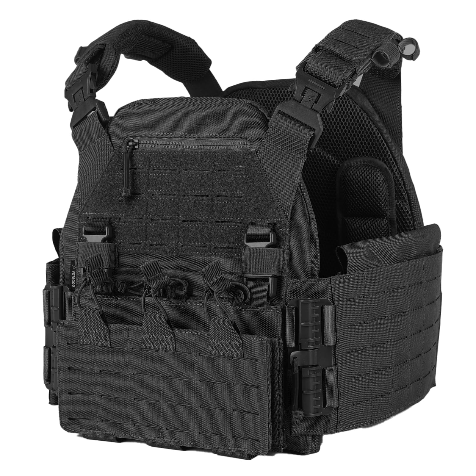 VOTAGOO Gilet tactique pour homme - Gilet militaire à bretelles - Gilet respirant - Paintball - Protège-poitrine