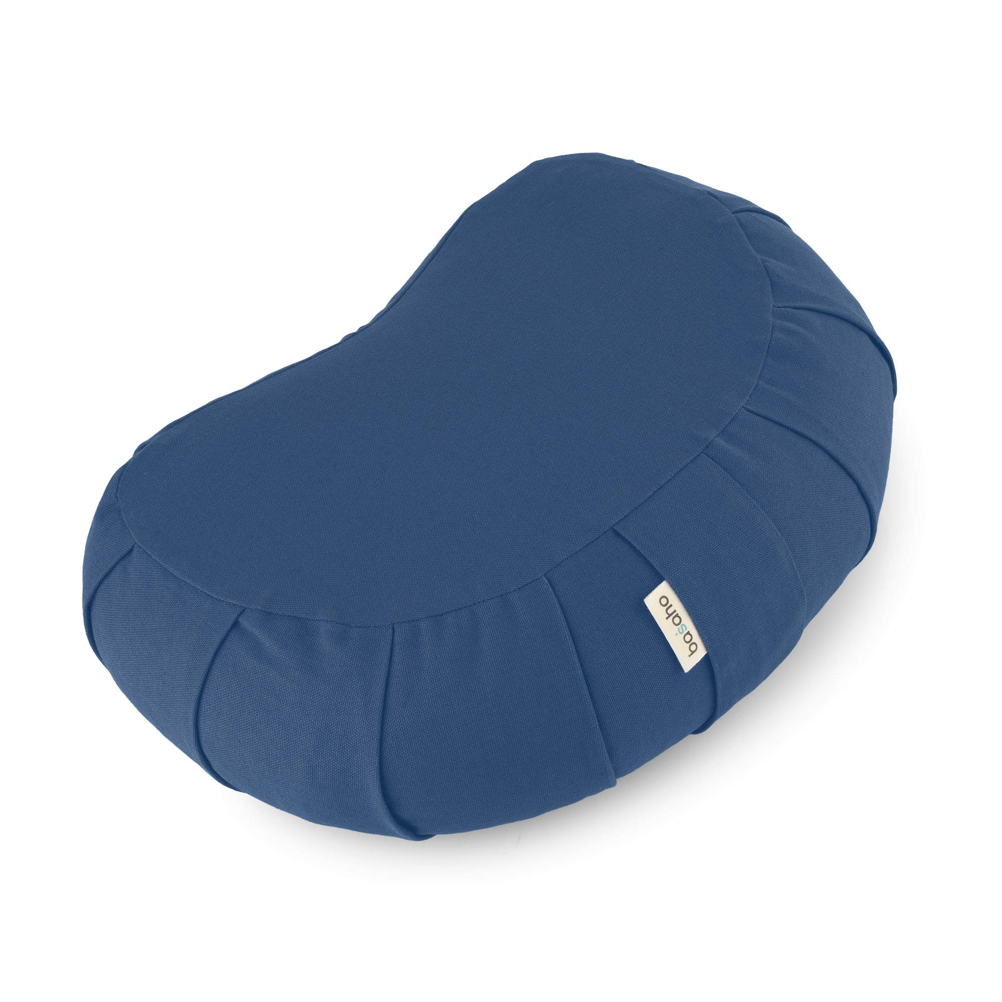 basaho CRESCENT Zafu Meditation Cushion | Organic Cotton | Buckwheat Hulls | Removable Washable Cover (Dusty Blue) — image 1