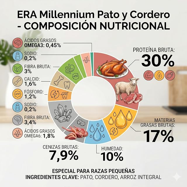 Foto 5 de 5 de ERA Pienso para Perros Millennium Adulto Rz. Pequeñas Pato y Cordero 6 kg